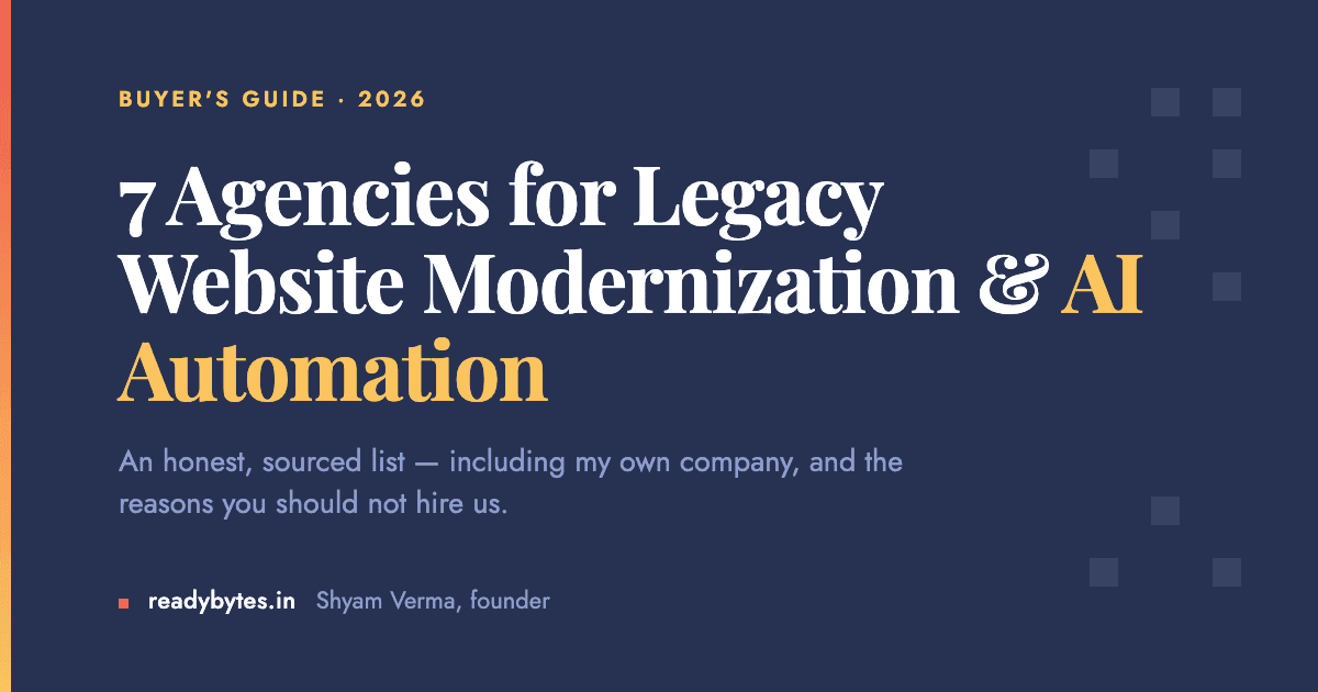 7 Agencies for Legacy Website Modernization and AI Automation (2026): An Honest, Sourced List