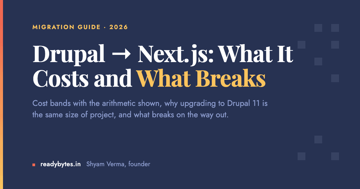 Drupal to Next.js Migration: What It Costs and What Breaks