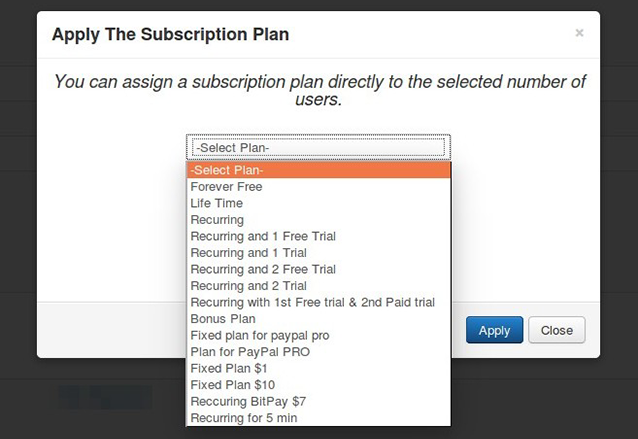 Assign A Subscription Plan