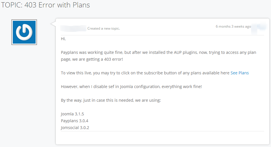 Best support query on PayPlans