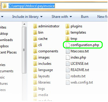 Joomla Configuration file