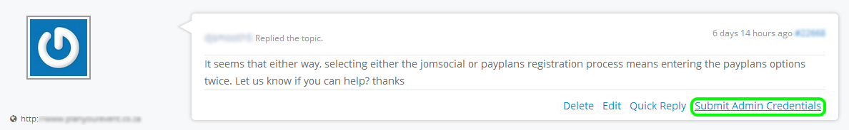  Submitting the admin Credentials