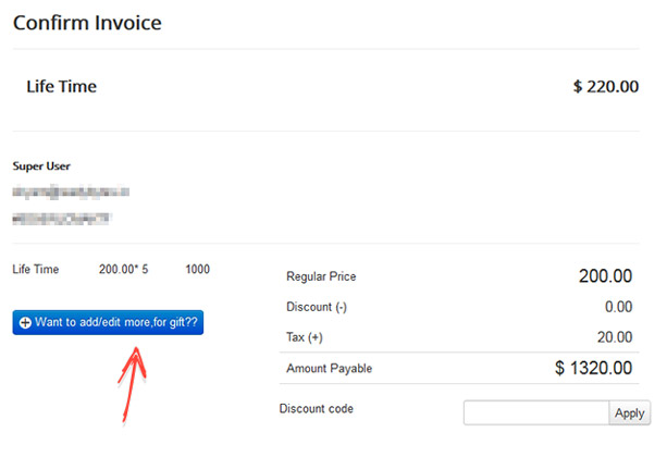 gift app cofiguration