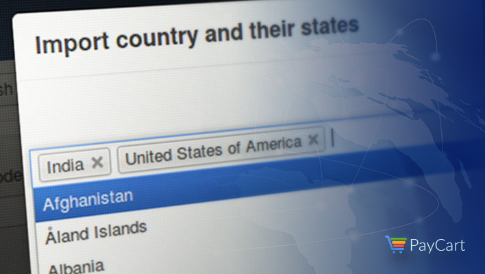 Go Global with PayCart's Automatic Country & States database