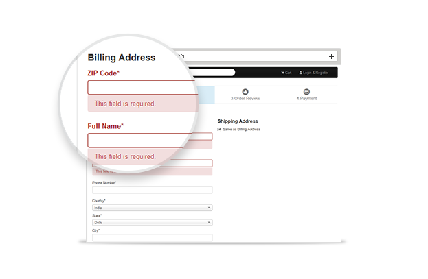 Clear Error Indications in PayCart