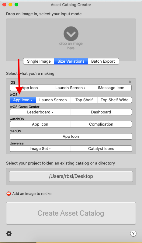 Assets Catalog Creator