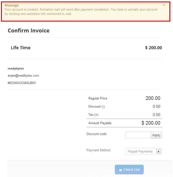 Activate after Payment