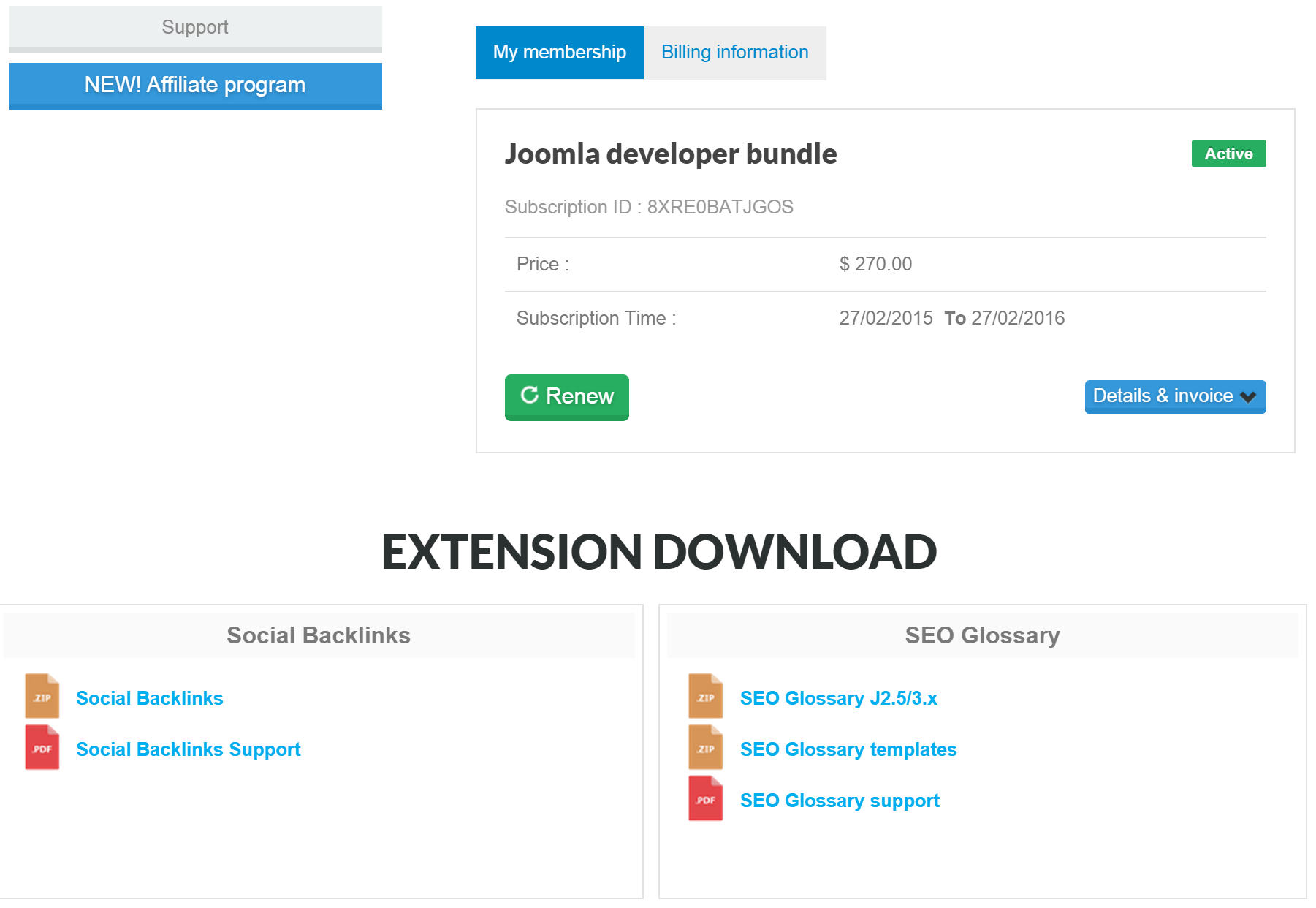 User Dashboard Dropfile