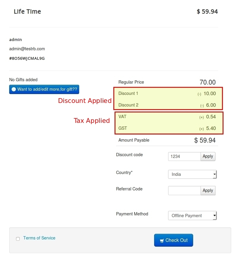 Invoice Confirm Screen