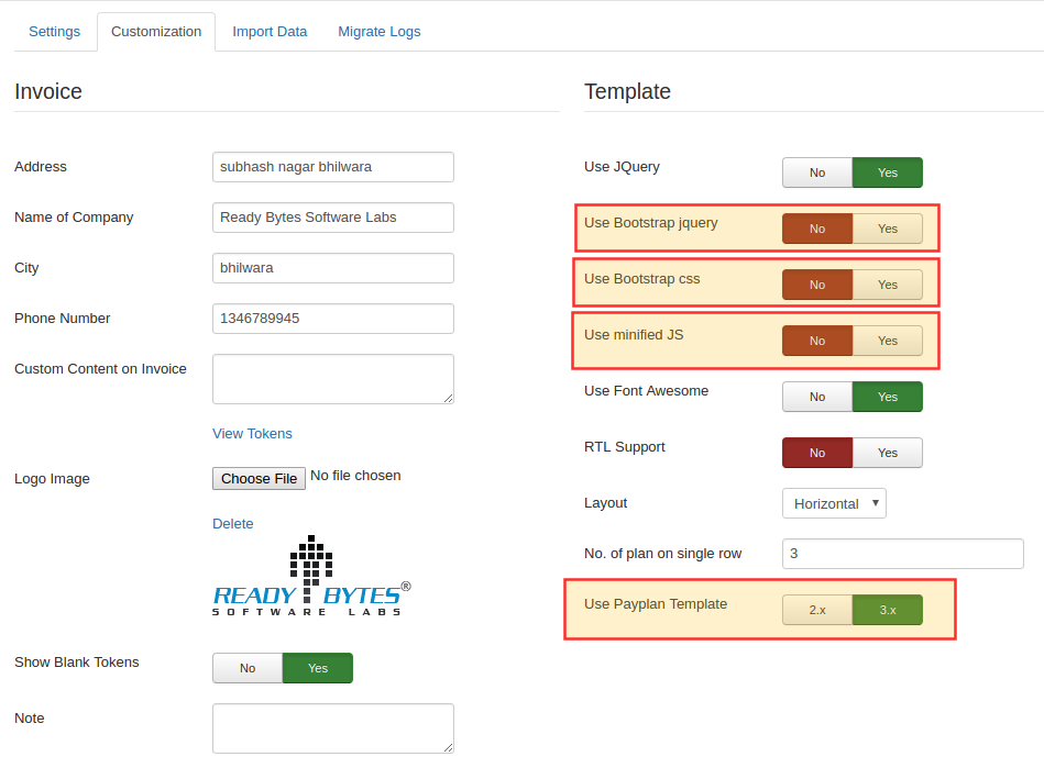 PayPlans Configuration