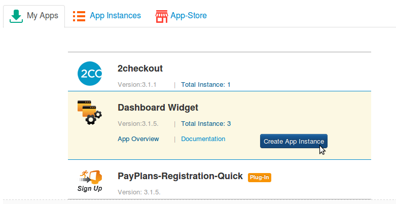 App Management Screen