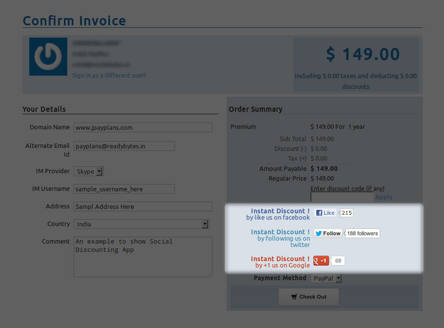 PayPlans Social Discount Plugin